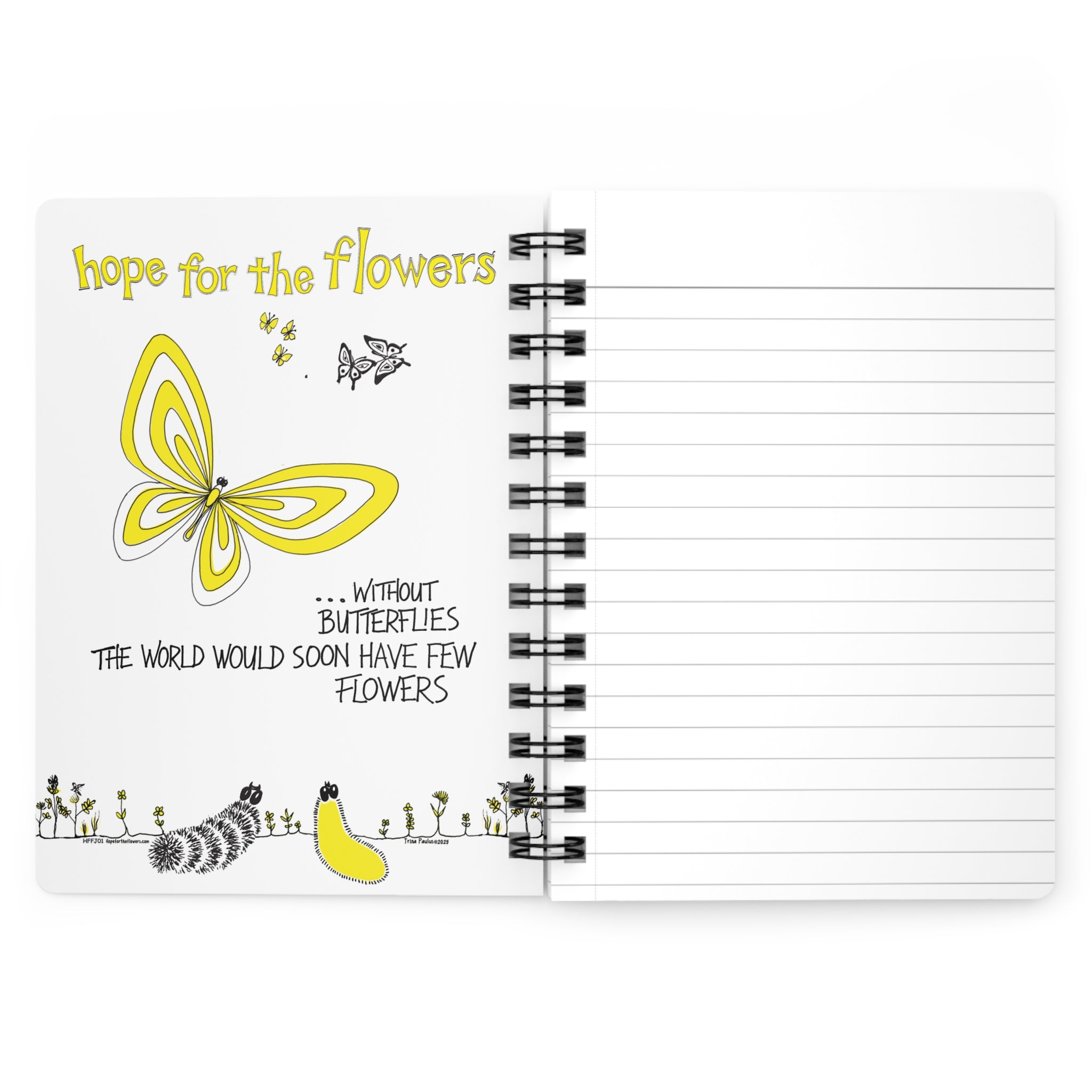 Hope for the Flowers Journal | Butterfly & Wildflower Design | 150-Page Spiral Notebook | Inspirational Gift for Reflection & Creativity