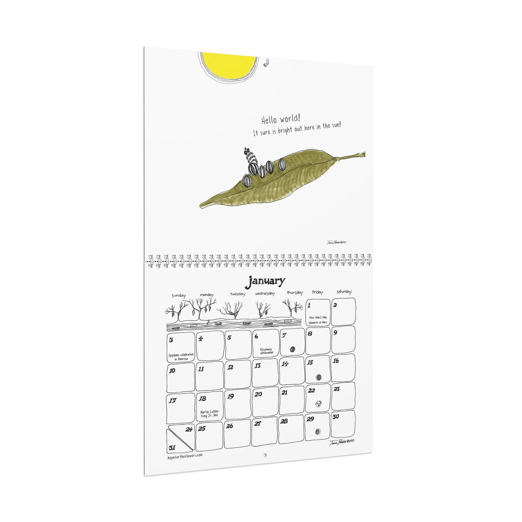 Hope for the Flowers Wall Calendar — 12‑Month Inspirational Floral & Butterfly Calendar