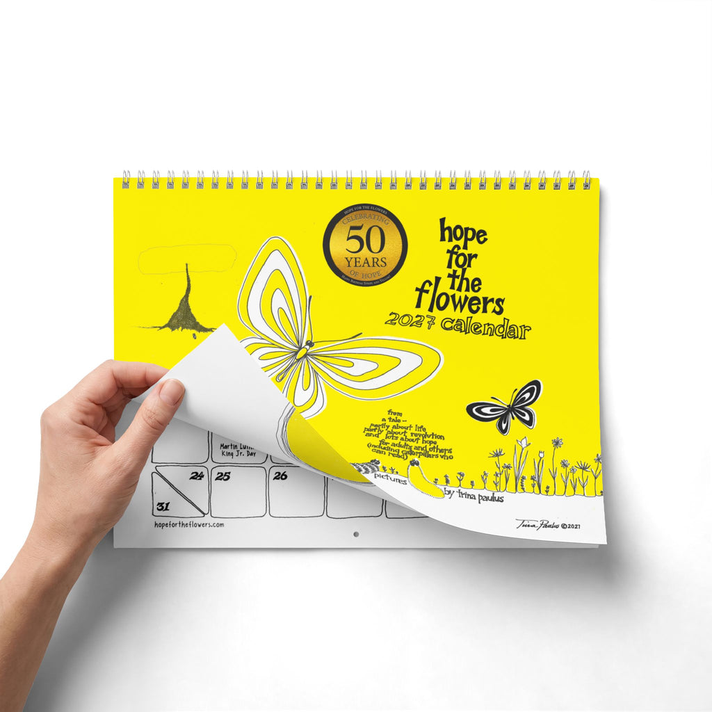 Hope for the Flowers Wall Calendar — 12‑Month Inspirational Floral & Butterfly Calendar