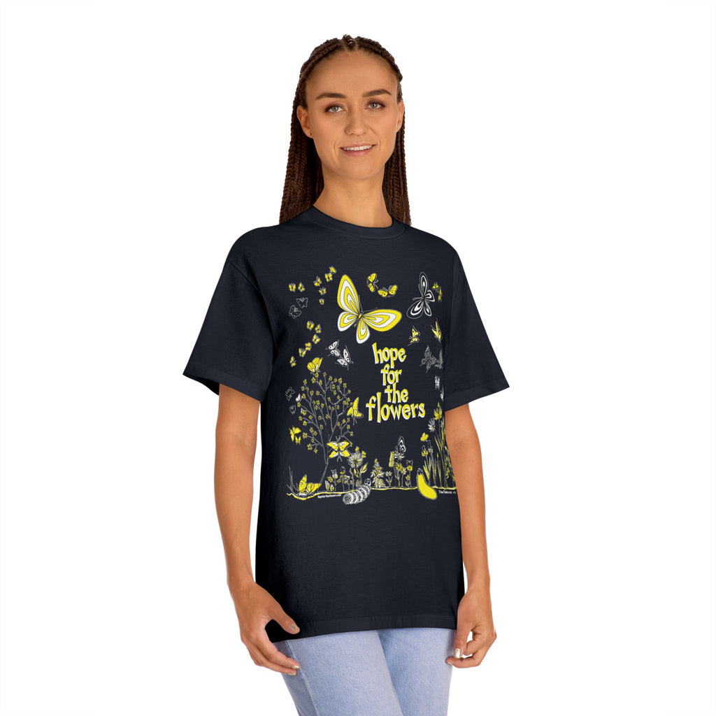 Hope for the Flowers | 100% Soft Cotton Unisex Tee  | Nature-Inspired Butterfly Design | Eco-Friendly Inspirational Gift
