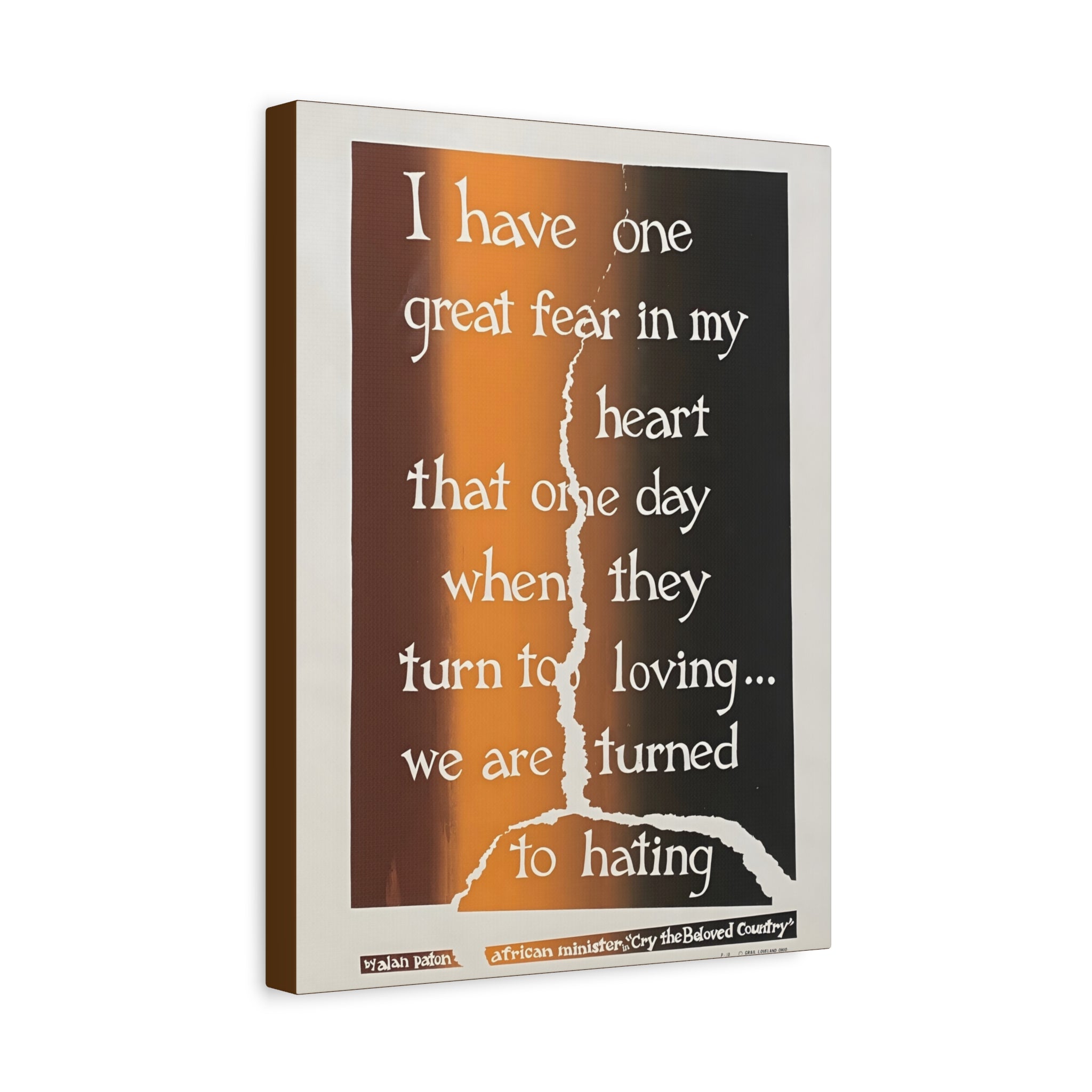 Alan Paton Peace Quote Canvas | Trina Paulus Design | Eco-Friendly Wall Art