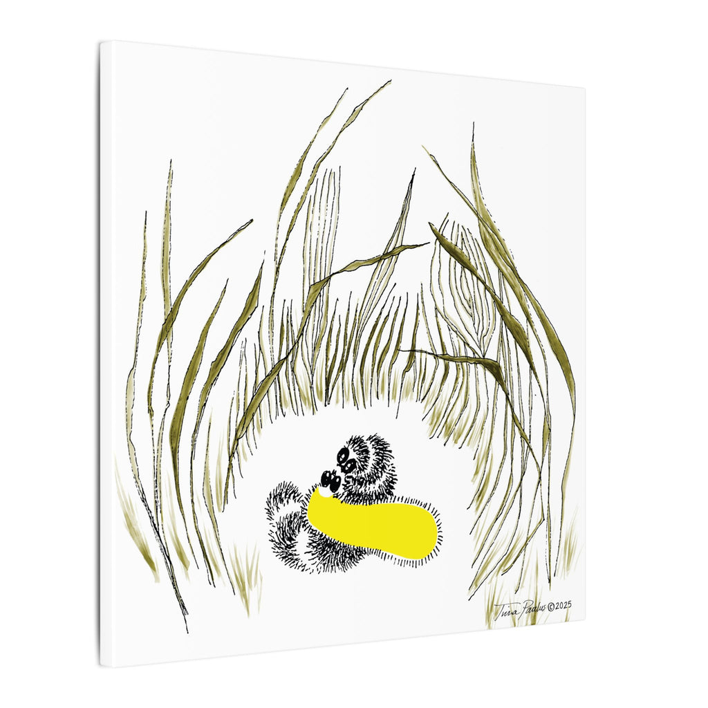 Stripe & Yellow Relief in the Grass Canvas | Hope for the Flowers Illustration | Eco-Friendly FSC Canvas Print