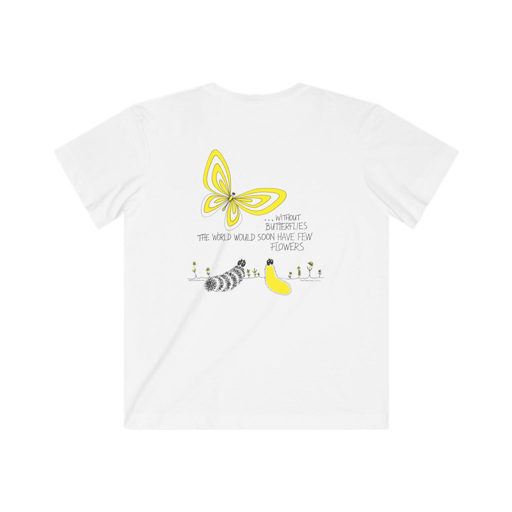 Hope for the Flowers Kids Tee | 100% Cotton | Sunny Caterpillar-to-Butterfly Illustration | Eco-Friendly Inspirational Shirt for Kids