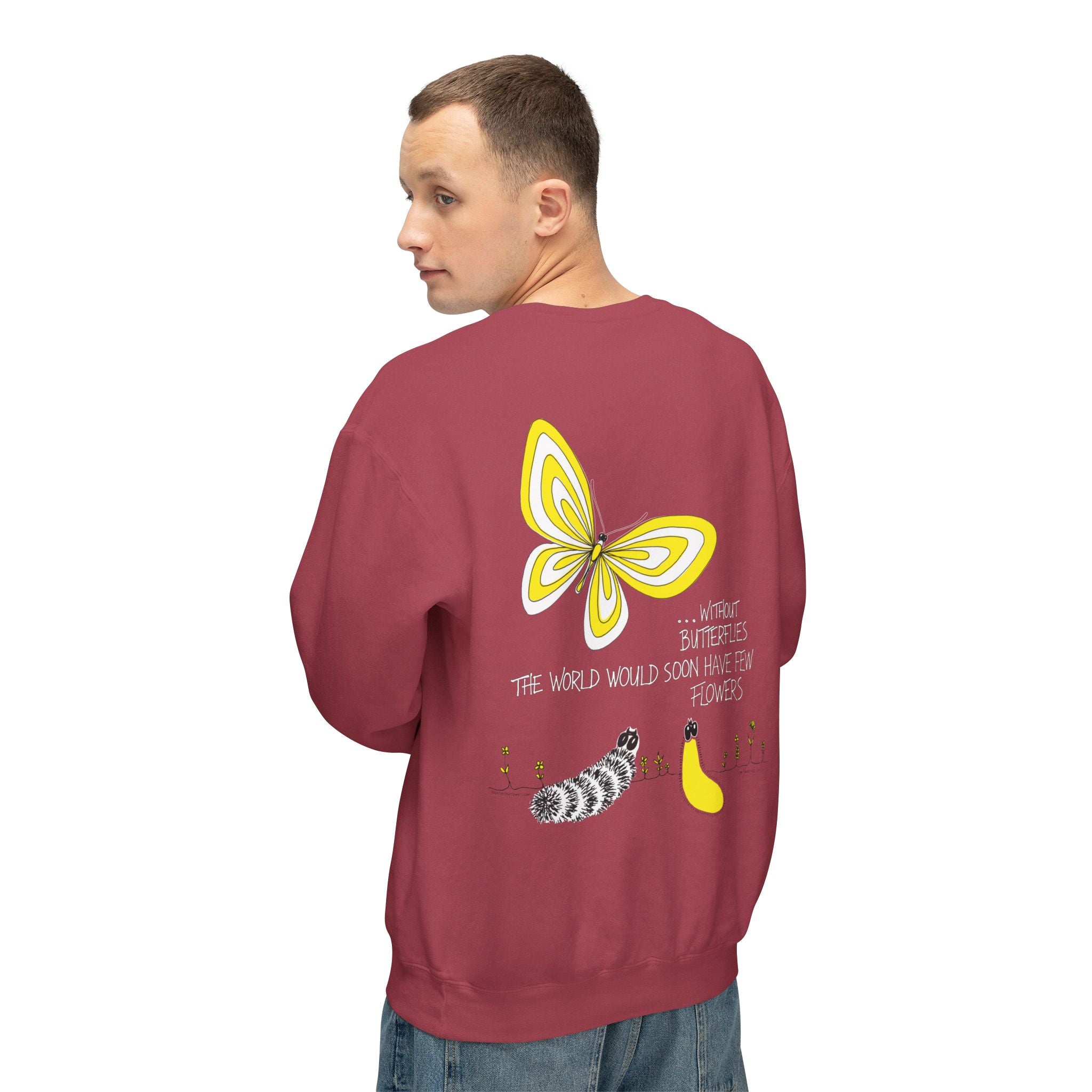 Hope for the Flowers Lightweight Sweatshirt | 100% Ring-Spun Cotton | Relaxed Crewneck | Nature-Inspired Butterfly Design | Sustainable Gift of Hope