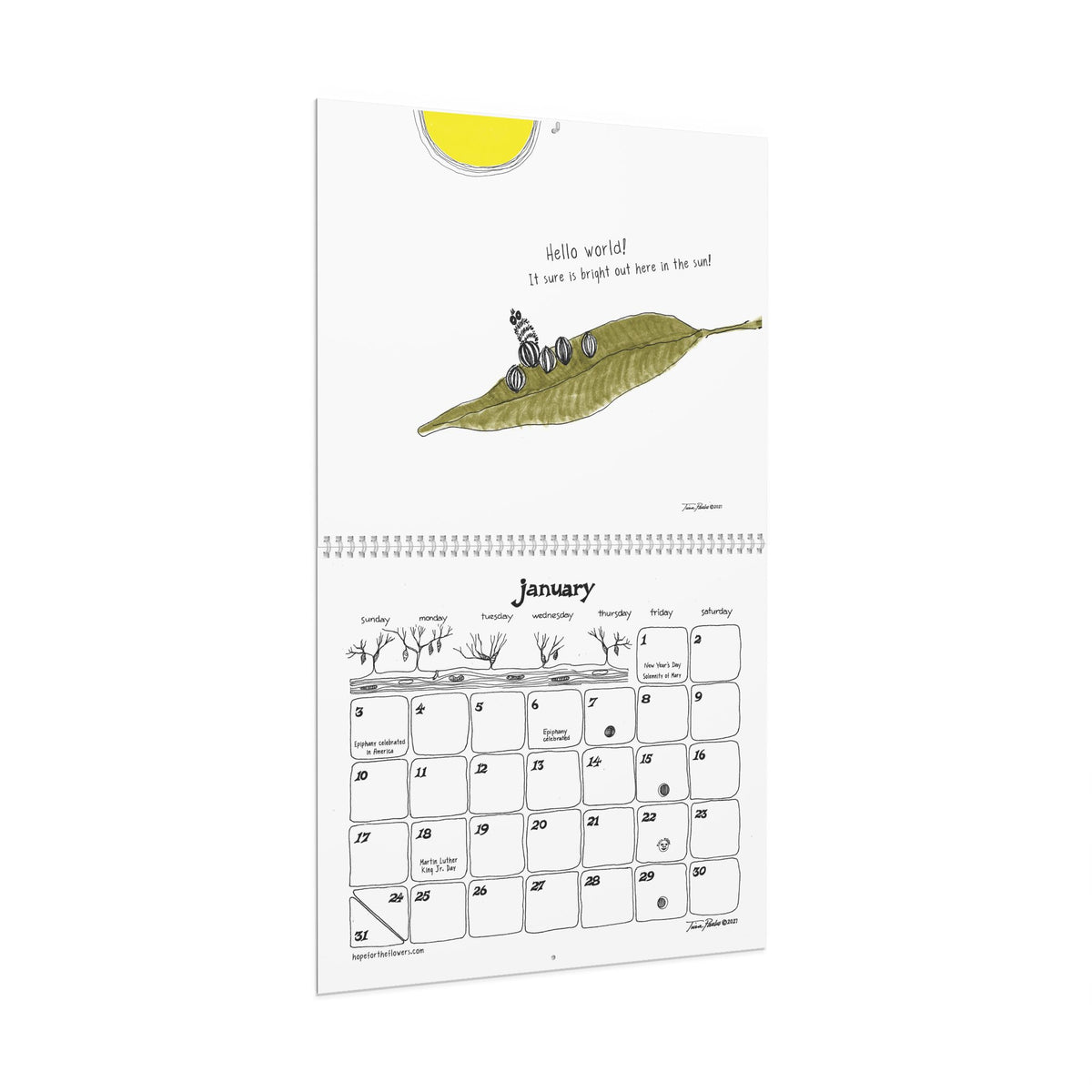 Hope for the Flowers Wall Calendar — 12‑Month Inspirational Floral & Butterfly Calendar