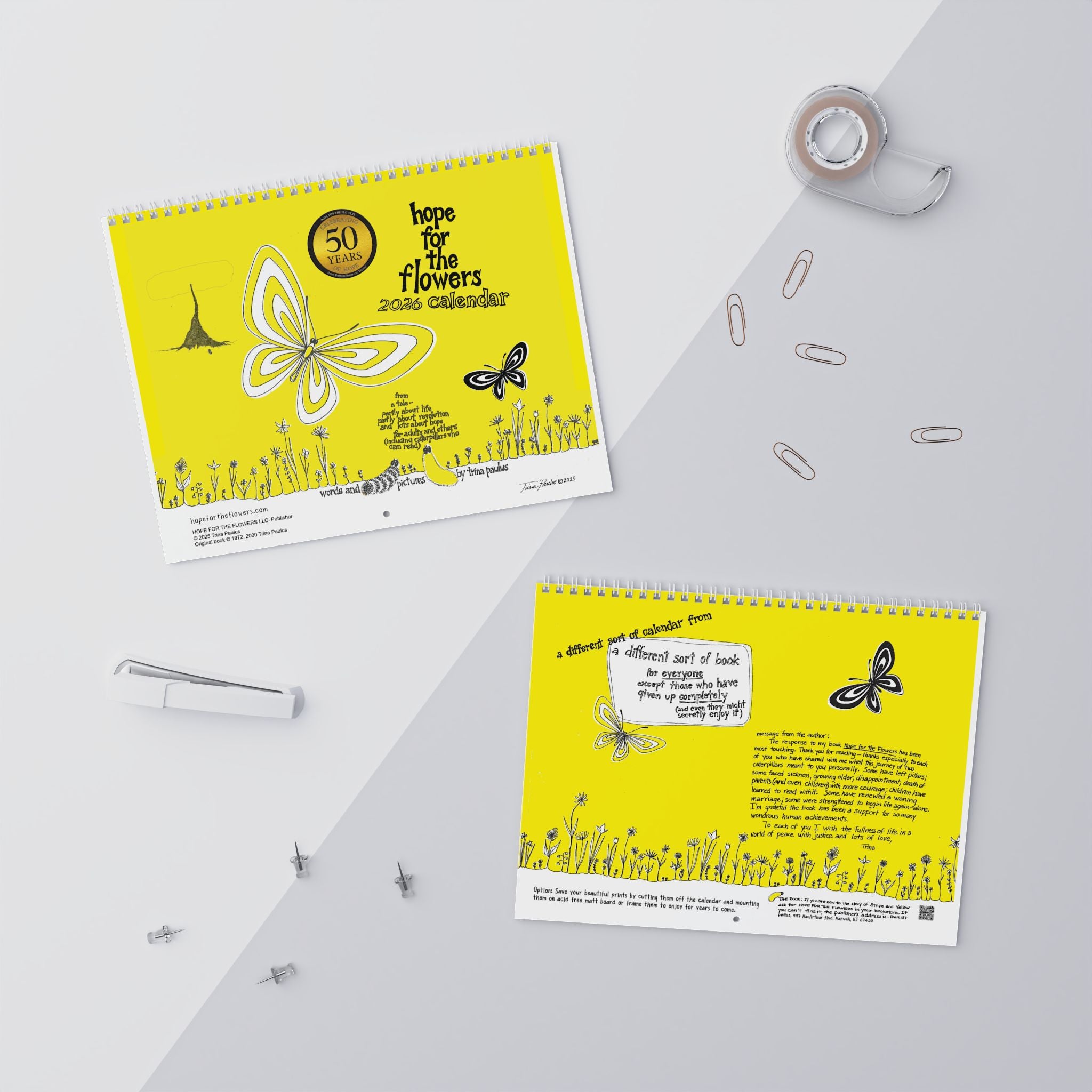 Hope for the Flowers Wall Calendar | Illustrated Monthly Planner | Inspirational Calendar of Hope & Transformation