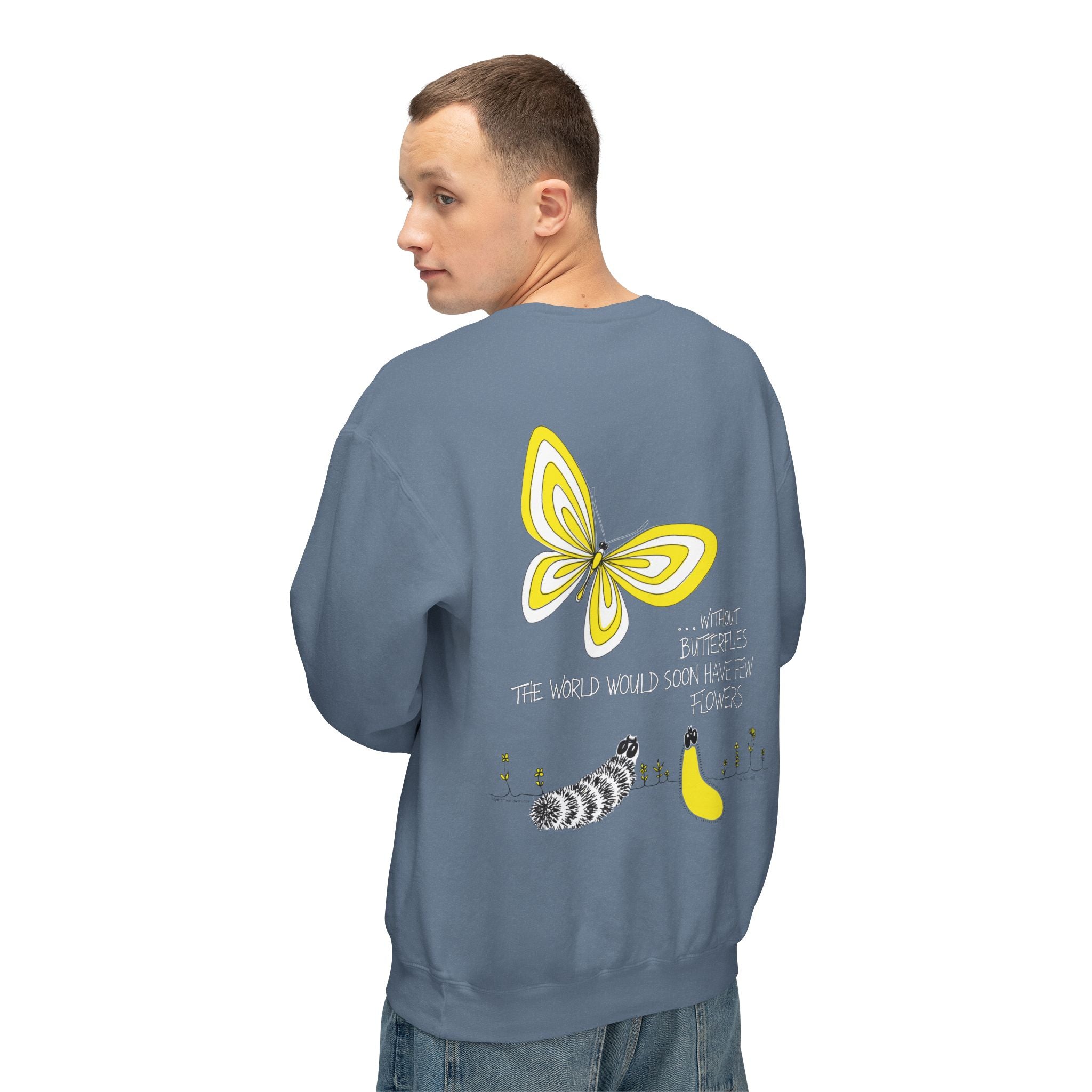 Hope for the Flowers Lightweight Sweatshirt | 100% Ring-Spun Cotton | Relaxed Crewneck | Nature-Inspired Butterfly Design | Sustainable Gift of Hope