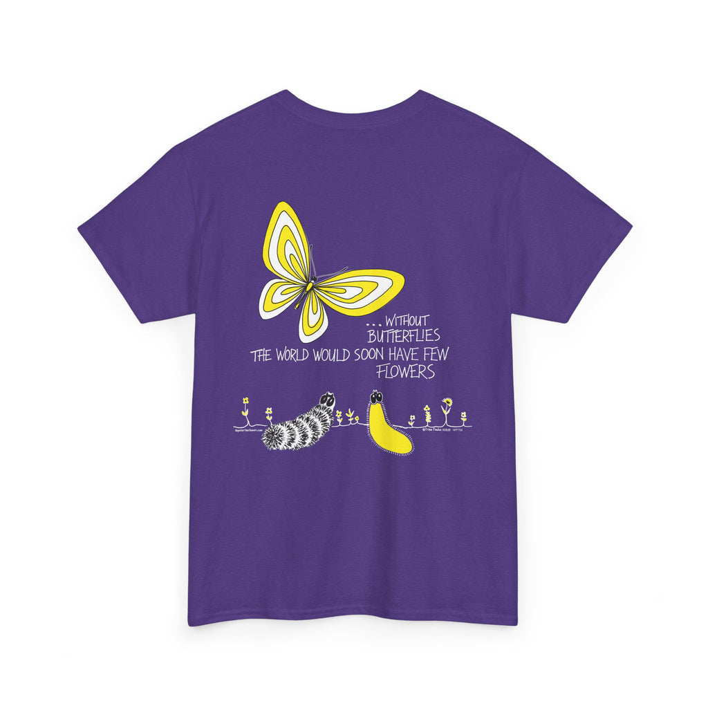 Hope for the Flowers 100% Heavy Cotton Unisex Tee | Nature-Inspired Butterfly Design | Eco-Friendly Inspirational Gift