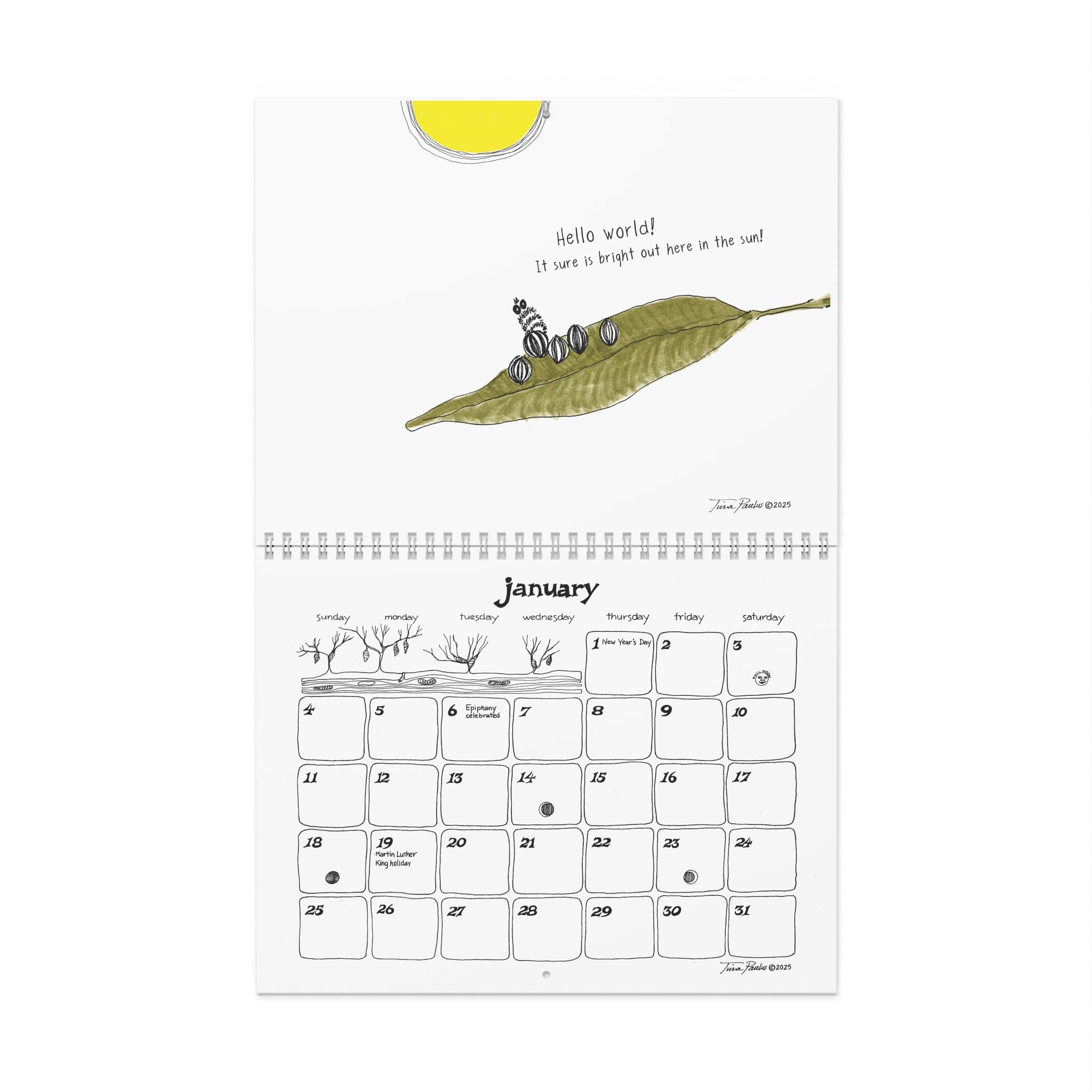 Hope for the Flowers Wall Calendar | Illustrated Monthly Planner | Inspirational Calendar of Hope & Transformation