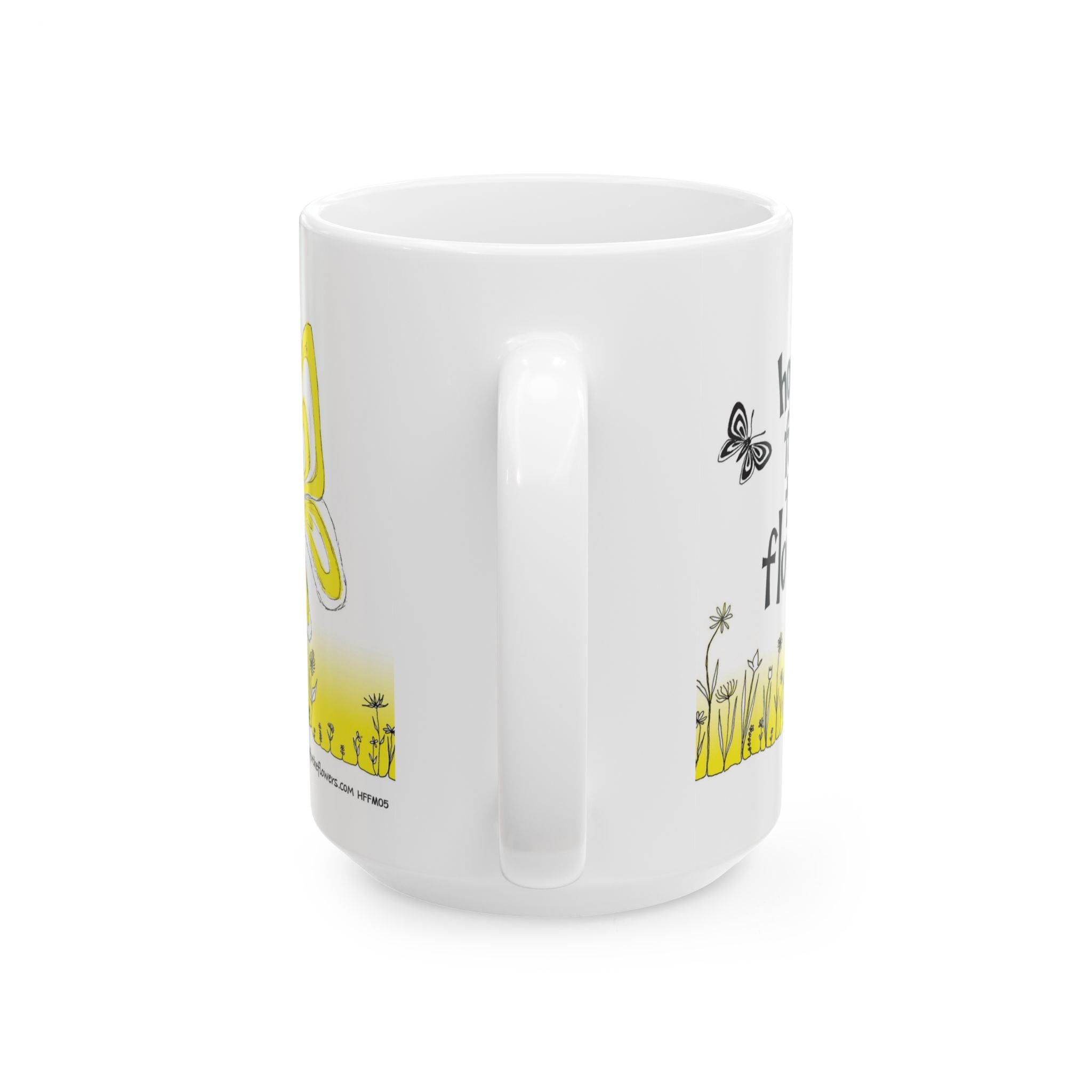 Hope For The Flowers Motivational Ceramic 15oz Mug | “You’ll Be a Beautiful Butterfly — We’re All Waiting for You!” Quote | Inspirational Gift |  Eco-Friendly Drinkware