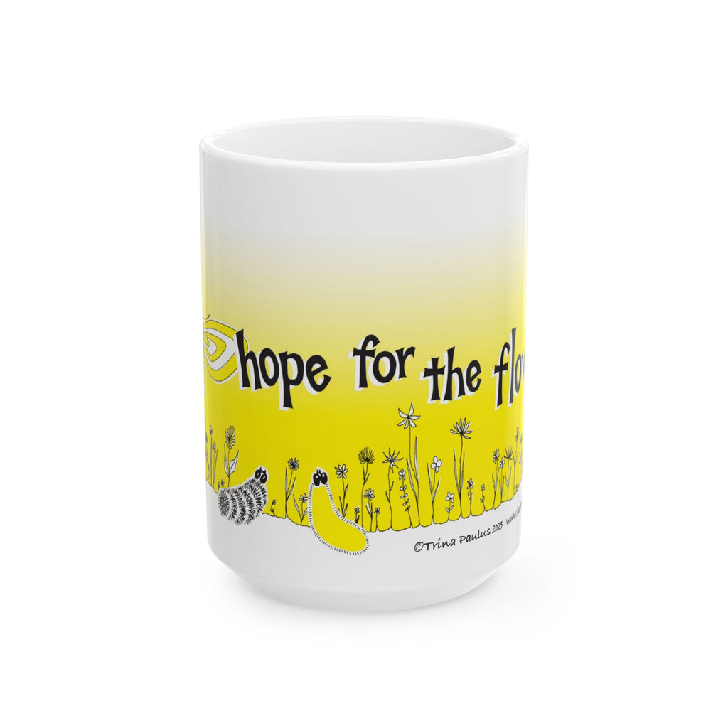 Classic Book Logo Mug | Hope for the Flowers Butterfly Design | Inspirational Ceramic Coffee Cup | Eco-Friendly Gift for Readers & Teachers