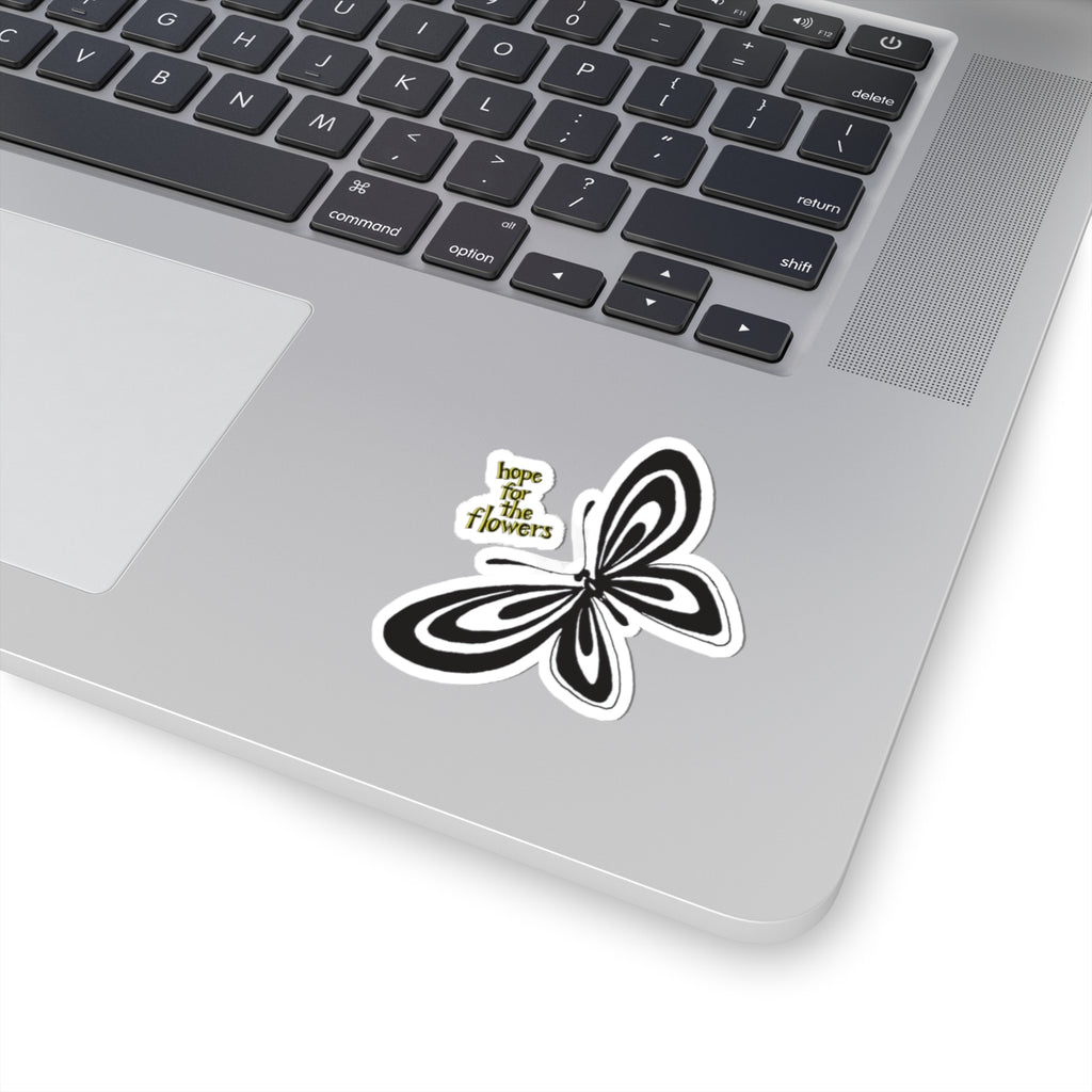 Stripe Butterfly with Book Title Kiss-Cut Sticker